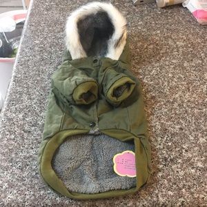 Military Green Dog Coat for Small Dog